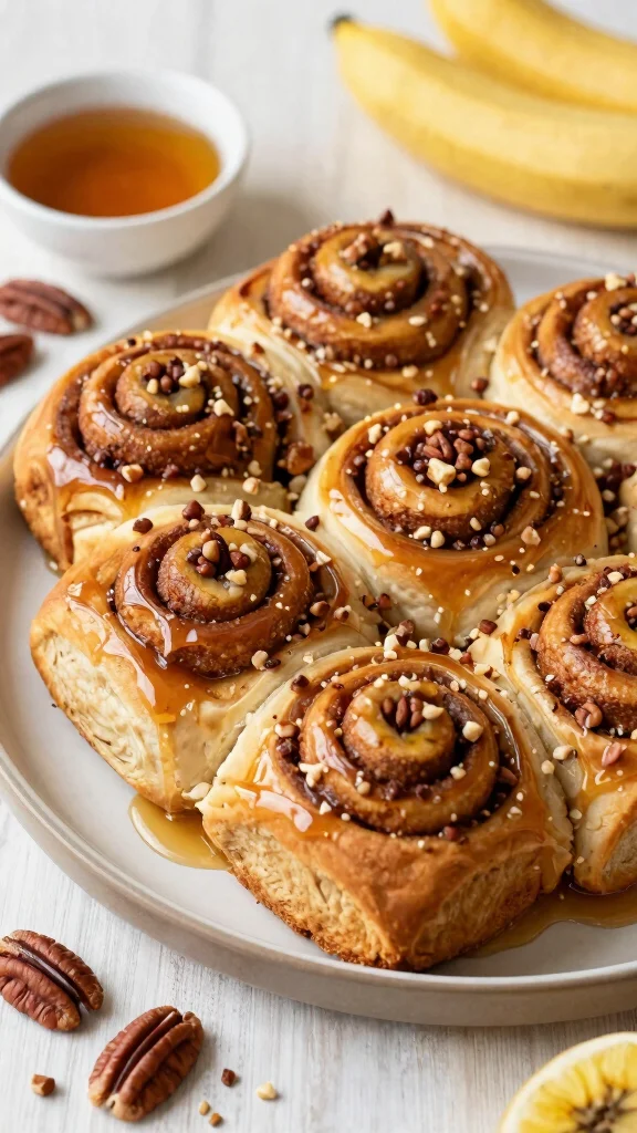 11 Banana Bread Cinnamon Rolls Recipes for a Sweet and Cozy Homemade Bake - 3. Maple Pecan Banana Bread Cinnamon Rolls 1