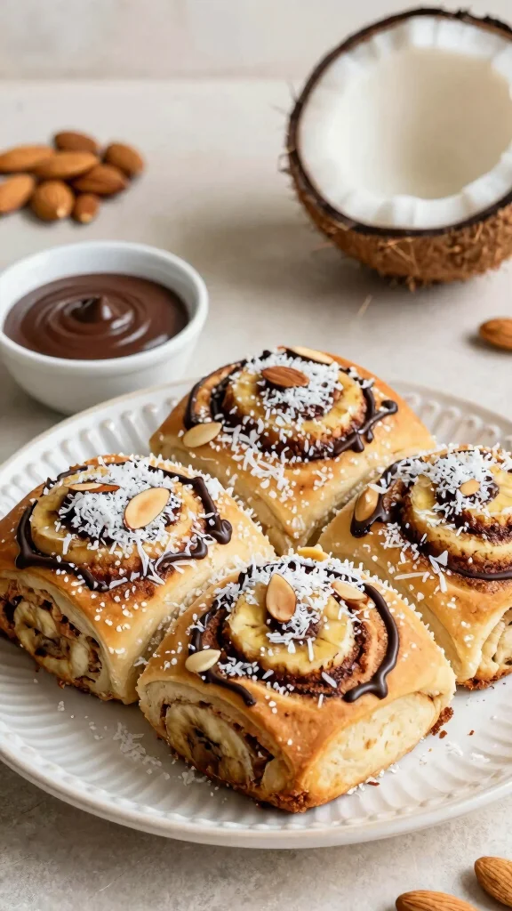 11 Banana Bread Cinnamon Rolls Recipes for a Sweet and Cozy Homemade Bake - 7. Almond Joy Banana Bread Cinnamon Rolls 1