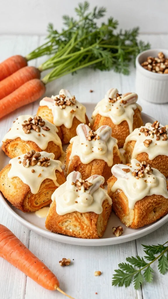 12 Bunny Cinnamon Rolls for Easter That Are Cute, Festive, and Fun to Bake - 11. Carrot Cake Bunny Rolls 1