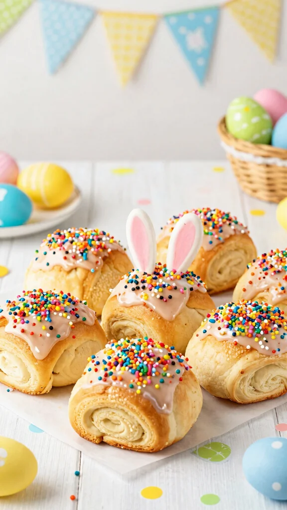 12 Bunny Cinnamon Rolls for Easter That Are Cute, Festive, and Fun to Bake - 12. Funfetti Bunny Rolls 1