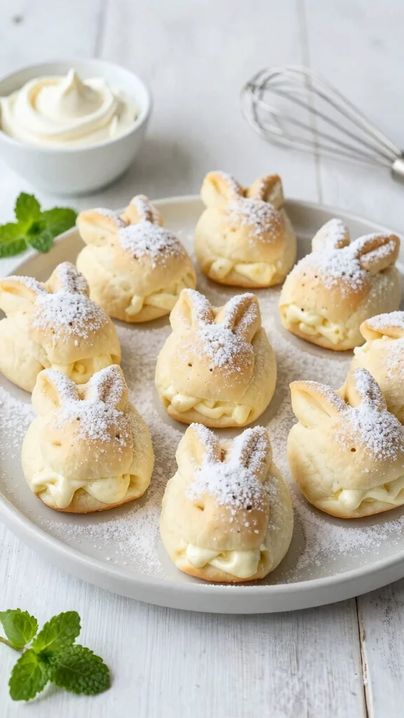 12 Bunny Cinnamon Rolls for Easter That Are Cute, Festive, and Fun to Bake - 4. Cream Cheese-Filled Bunny Rolls 1
