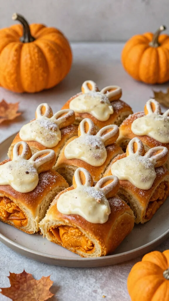 12 Bunny Cinnamon Rolls for Easter That Are Cute, Festive, and Fun to Bake - 6. Pumpkin Spice Bunny Rolls 1
