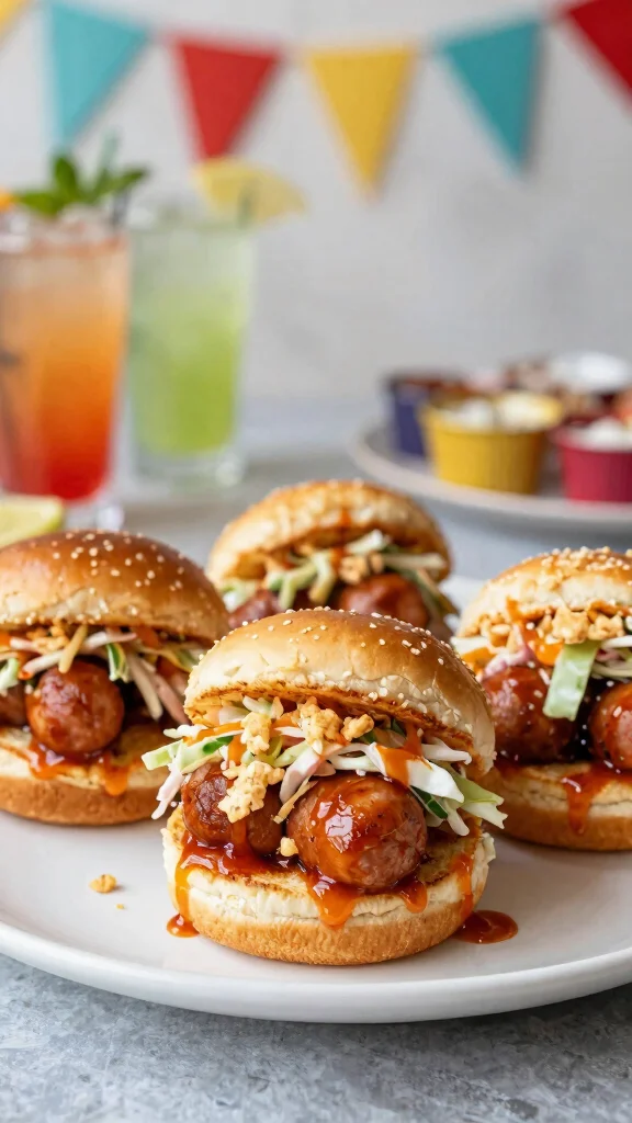 12 Club Sliders Recipes with Hawaiian Rolls for Easy Lunches and Party Trays - 12. Sweet and Spicy Sausage Hawaiian Roll Sliders 1