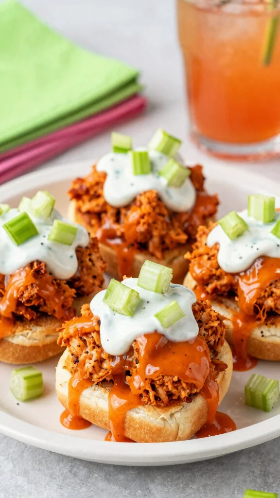 12 Club Sliders Recipes with Hawaiian Rolls for Easy Lunches and Party Trays - 5. Spicy Buffalo Chicken Hawaiian Roll Sliders 1