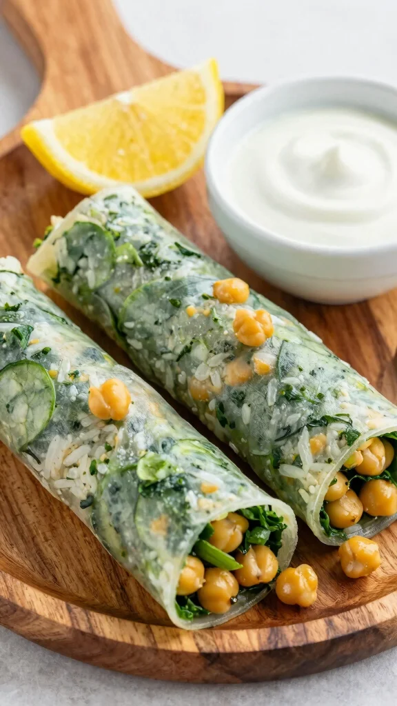 12 Crispy Rice Paper Rolls Recipes That Turn Out Golden and Crunchy Every Time - 10. Chickpea and Spinach Rice Paper Rolls 1