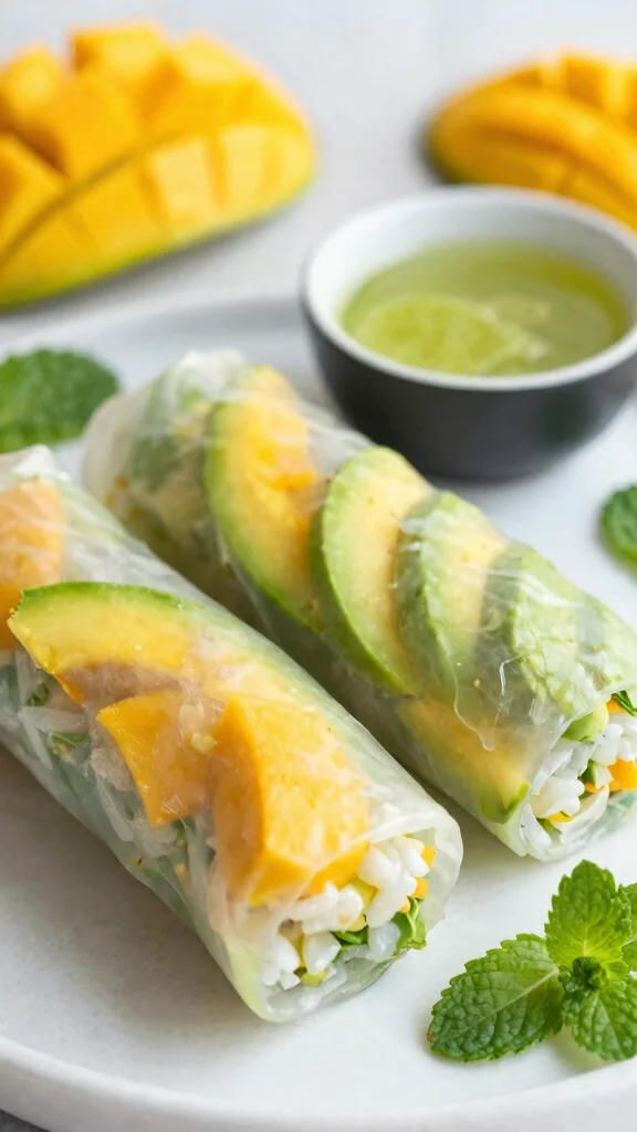 12 Crispy Rice Paper Rolls Recipes That Turn Out Golden and Crunchy Every Time - 3. Mango and Avocado Rice Paper Rolls 1