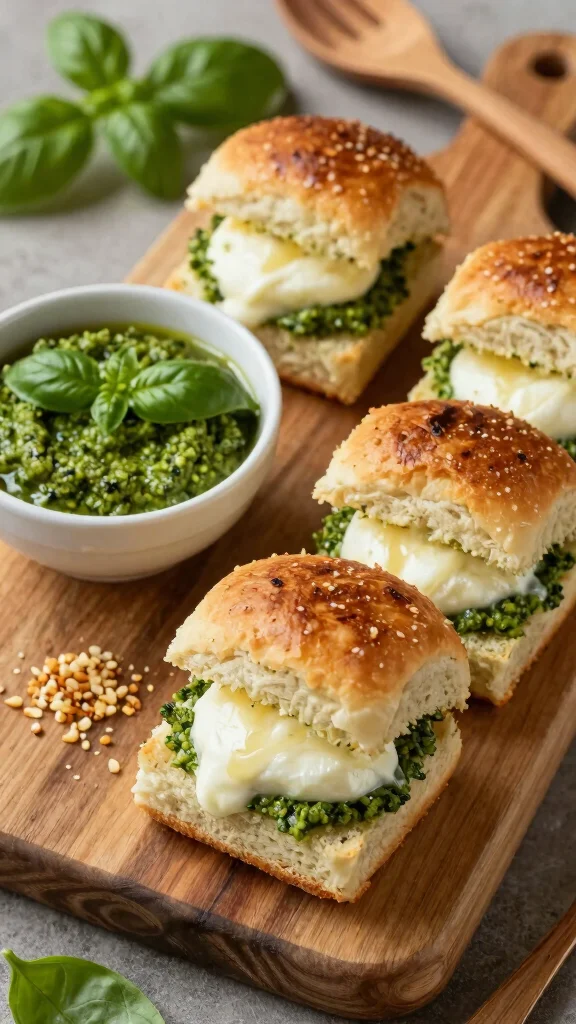 12 Pesto Sliders Recipes with Hawaiian Rolls for Fresh, Cheesy, Flavor-Packed Bites - 1. Classic Pesto & Mozzarella Sliders 1