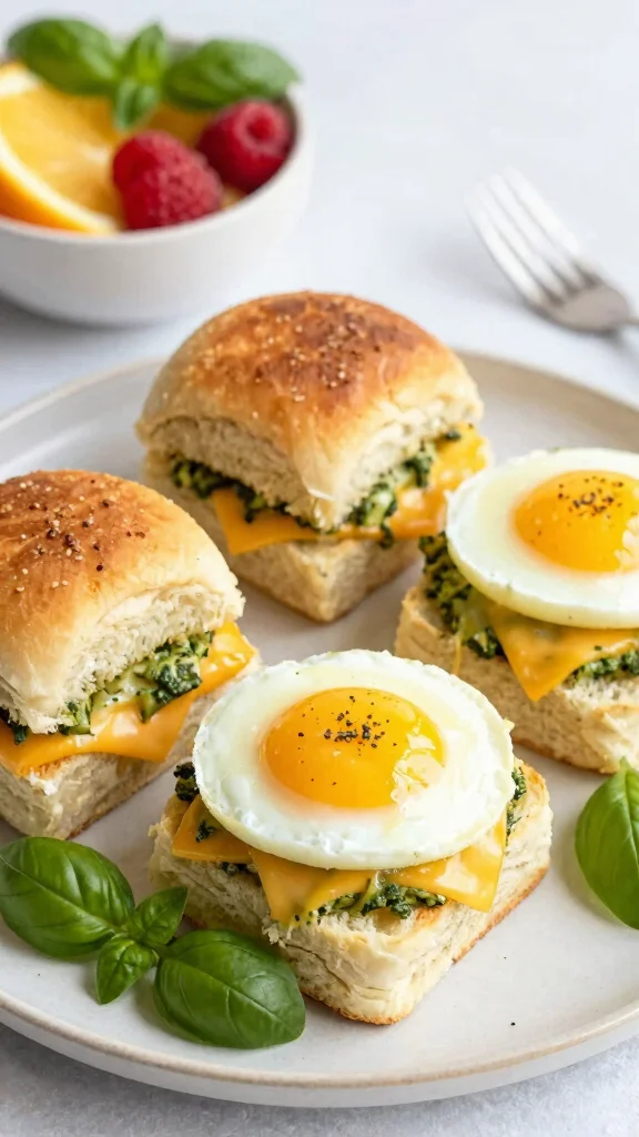 12 Pesto Sliders Recipes with Hawaiian Rolls for Fresh, Cheesy, Flavor-Packed Bites - 10. Pesto Egg & Cheese Breakfast Sliders 1
