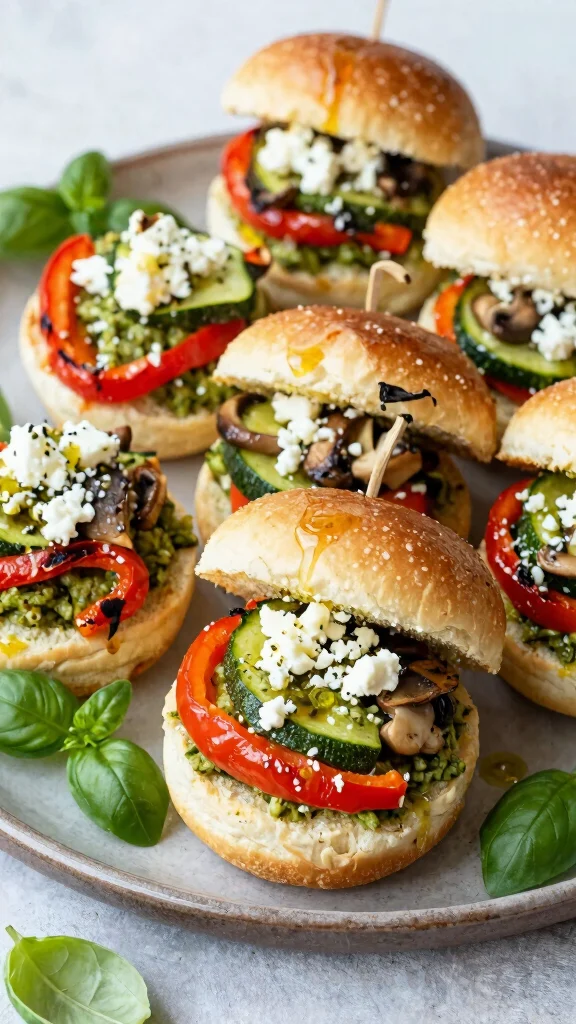 12 Pesto Sliders Recipes with Hawaiian Rolls for Fresh, Cheesy, Flavor-Packed Bites - 3. Veggie Pesto Sliders 1