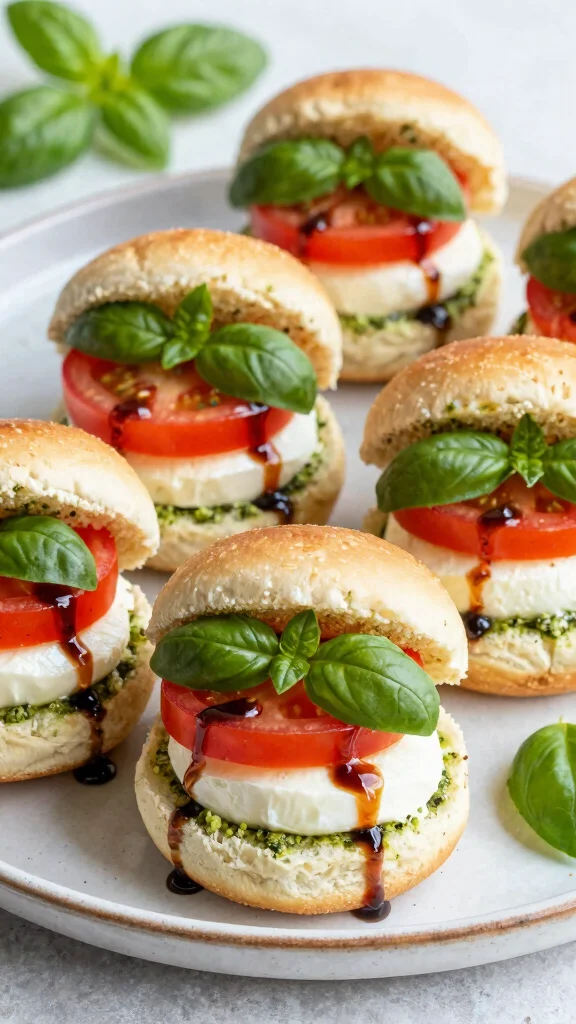 12 Pesto Sliders Recipes with Hawaiian Rolls for Fresh, Cheesy, Flavor-Packed Bites - 5. Pesto Caprese Sliders 1