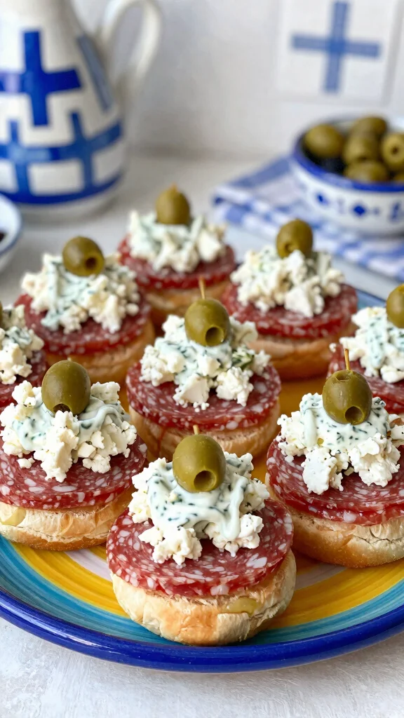 12 Salami Sliders Recipes with Hawaiian Rolls for Savory Party Food and Easy Snacks - 11. Greek-Inspired Salami Sliders 1