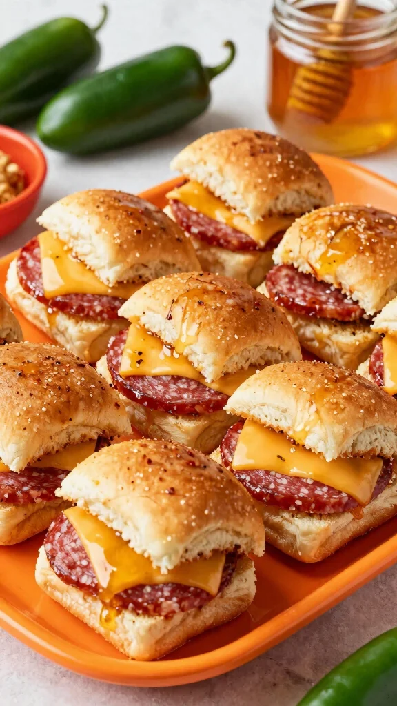 12 Salami Sliders Recipes with Hawaiian Rolls for Savory Party Food and Easy Snacks - 5. Sweet and Spicy Salami Sliders 1