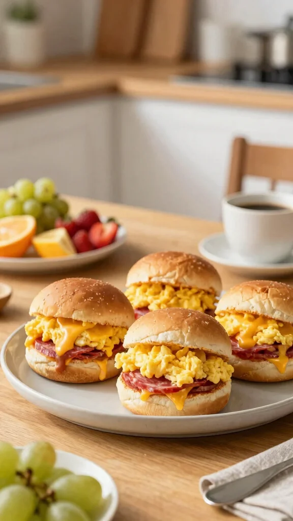 12 Salami Sliders Recipes with Hawaiian Rolls for Savory Party Food and Easy Snacks - 6. Breakfast Salami Sliders 1