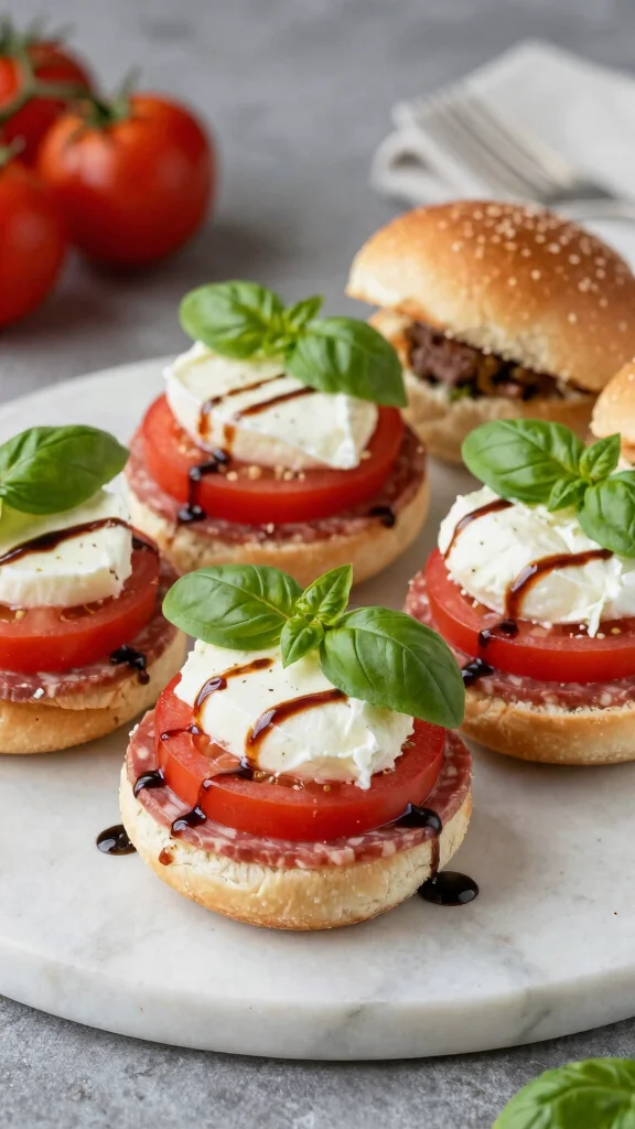12 Salami Sliders Recipes with Hawaiian Rolls for Savory Party Food and Easy Snacks - 7. Caprese Salami Sliders 1