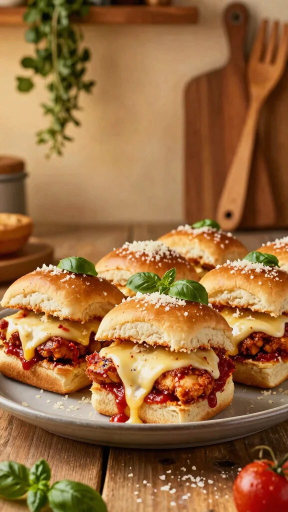 13 Chicken Sliders Recipes with Hawaiian Rolls That Are Easy, Cheesy, and Delicious - 6. Chicken Parmesan Sliders 1