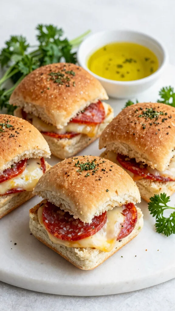 13 Pepperoni Sliders Recipes with Hawaiian Rolls for Easy Pizza-Inspired Party Food - 5. Italian Herb Pepperoni Sliders 1