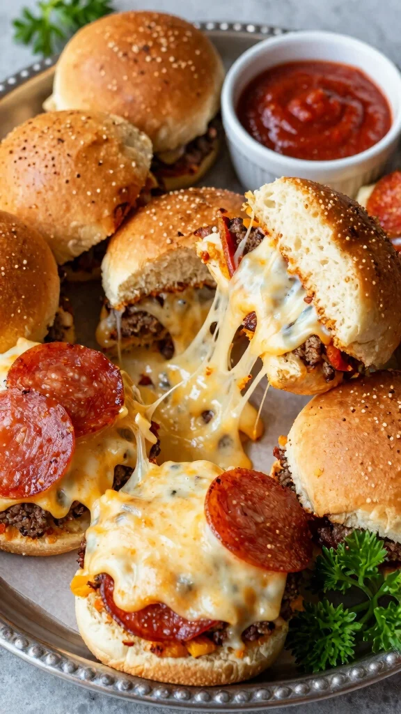 13 Pepperoni Sliders Recipes with Hawaiian Rolls for Easy Pizza-Inspired Party Food - 6. Cheesy Pepperoni Hawaiian Sliders 1