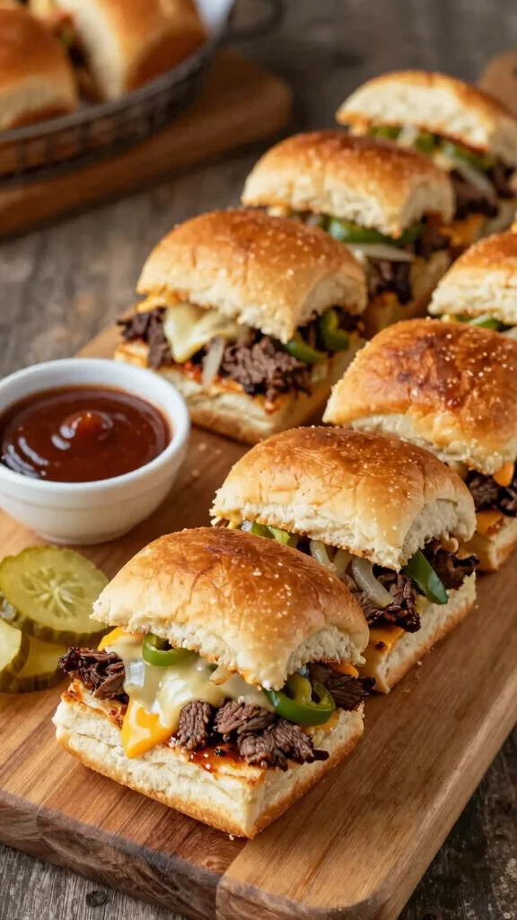 13 Pizza Sliders Recipes with Hawaiian Rolls That Everyone Will Want Seconds Of - 12. Philly Cheesesteak Pizza Sliders 1