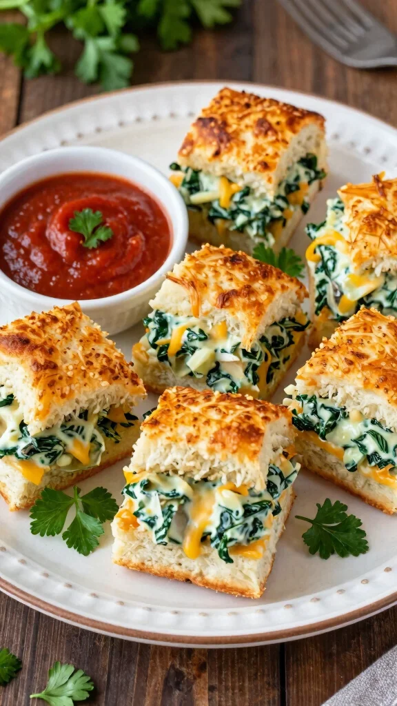 13 Pizza Sliders Recipes with Hawaiian Rolls That Everyone Will Want Seconds Of - 9. Spinach and Artichoke Dip Pizza Sliders 1