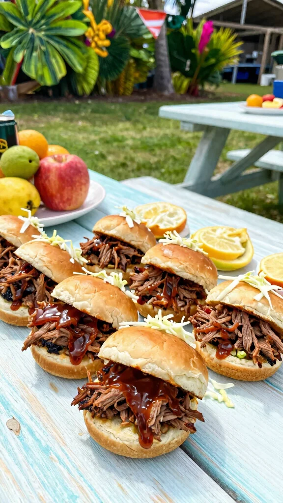 14 BBQ Sliders Recipes with Hawaiian Rolls for Sweet, Smoky, and Easy Meals - 11. Hawaiian BBQ Pork Sliders 1