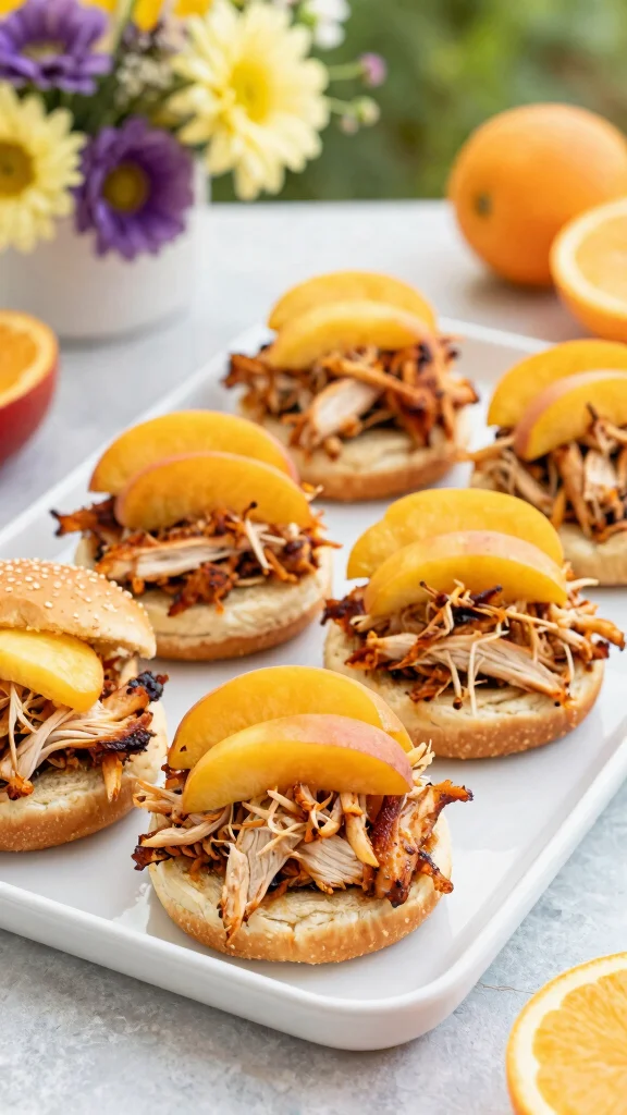 14 BBQ Sliders Recipes with Hawaiian Rolls for Sweet, Smoky, and Easy Meals - 12. Smoked Chicken and Peach Sliders 1