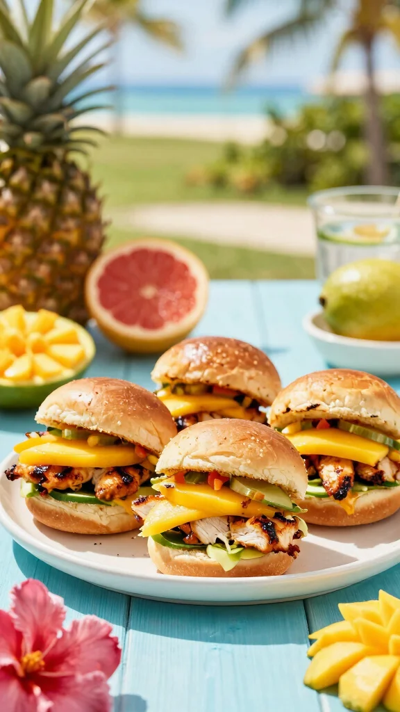 14 BBQ Sliders Recipes with Hawaiian Rolls for Sweet, Smoky, and Easy Meals - 8. BBQ Chicken and Mango Sliders 1