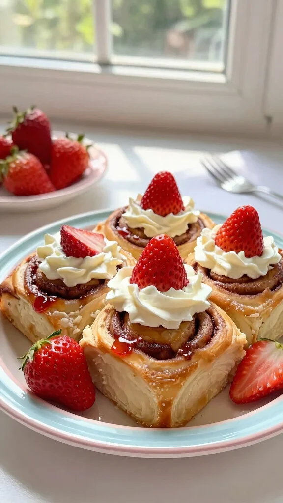 14 Bread Machine Cinnamon Rolls Recipes for Soft, Fluffy, Bakery-Style Treats - 13. Strawberry Shortcake Cinnamon Rolls 1