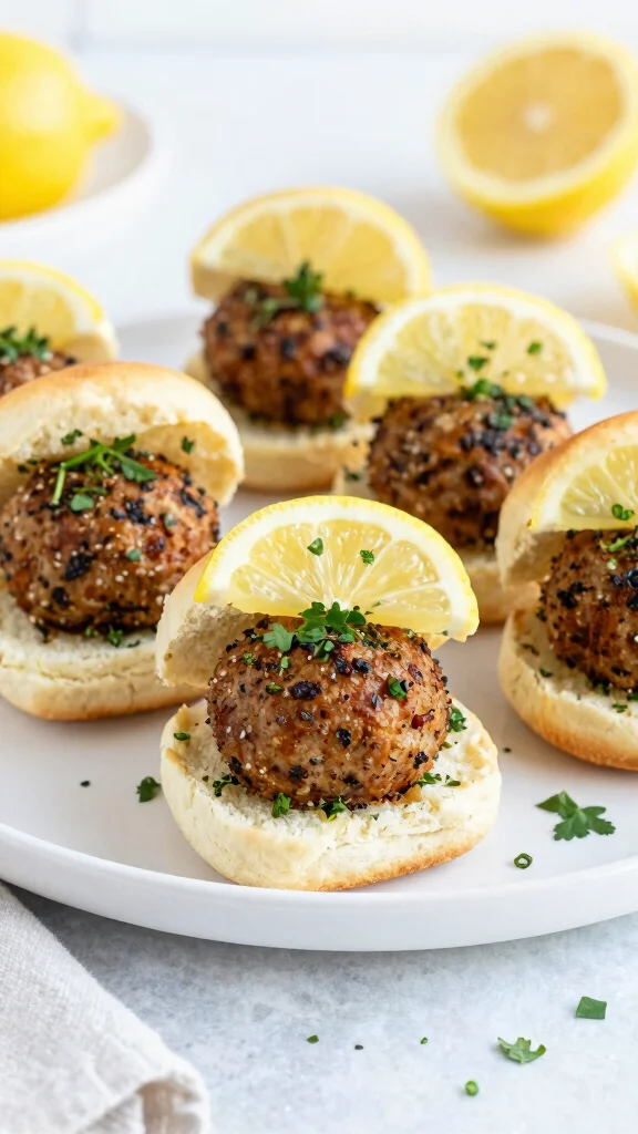 14 Meatball Sliders Recipes with Hawaiian Rolls for Hearty and Cheesy Comfort Food - 10. Zesty Lemon Herb Meatball Sliders 1