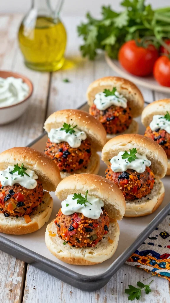 14 Meatball Sliders Recipes with Hawaiian Rolls for Hearty and Cheesy Comfort Food - 4. Mediterranean Meatball Sliders 1