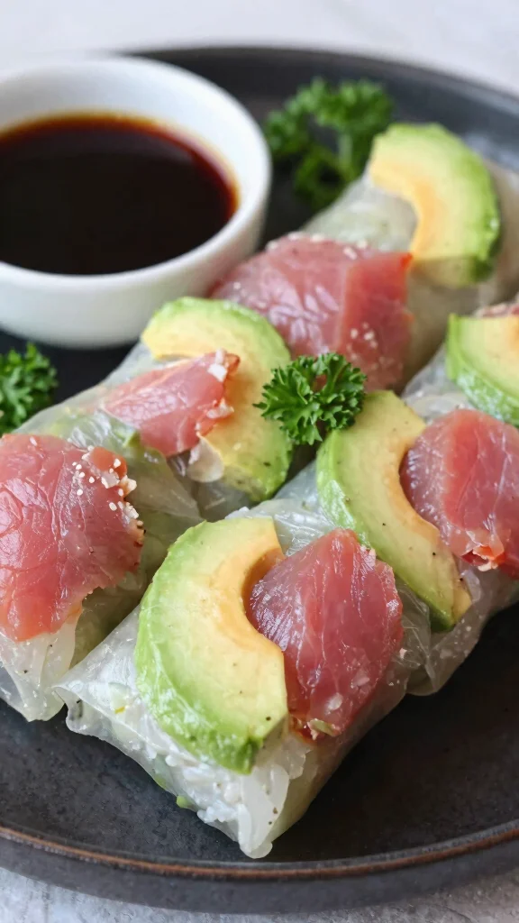 14 Vietnamese Rice Paper Rolls Recipes That Are Fresh, Healthy, and Full of Flavor - 11. Spicy Tuna Rice Paper Rolls 1