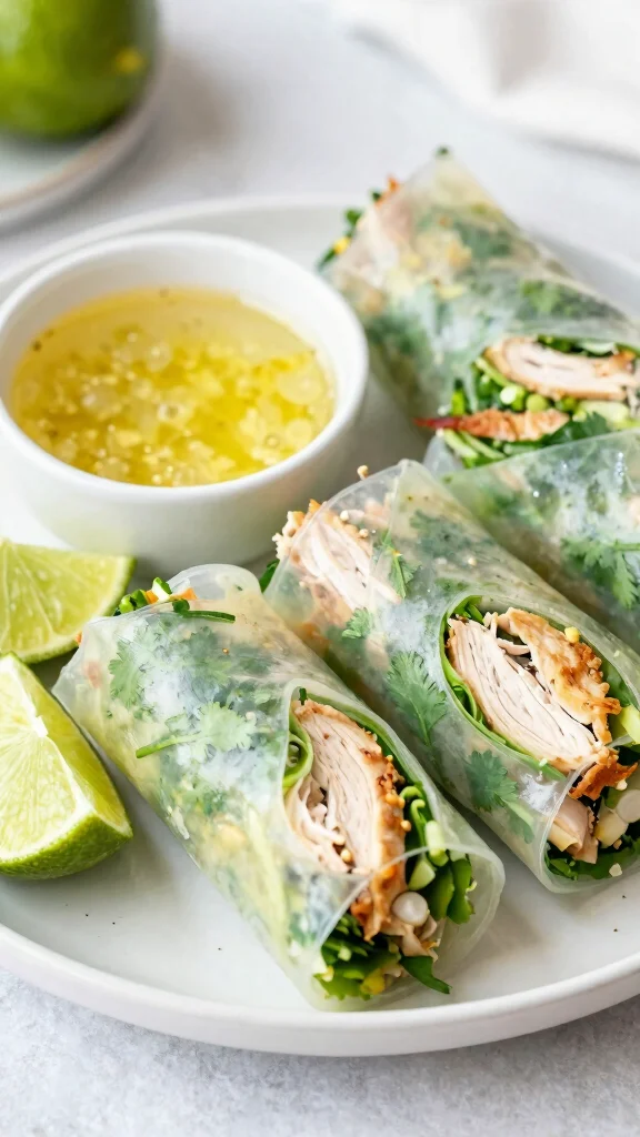 14 Vietnamese Rice Paper Rolls Recipes That Are Fresh, Healthy, and Full of Flavor - 8. Cilantro Lime Chicken Rice Paper Rolls 1