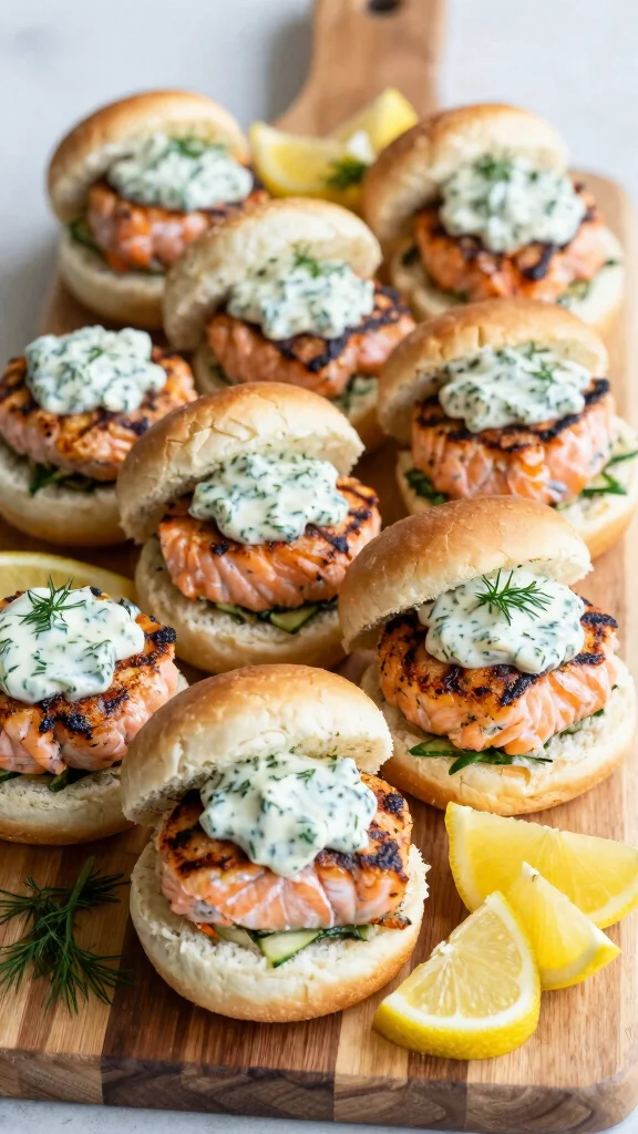 15 Burger Sliders Recipes with Hawaiian Rolls for Juicy, Cheesy, Crowd-Pleasing Bites - 11. Salmon Burger Sliders 1