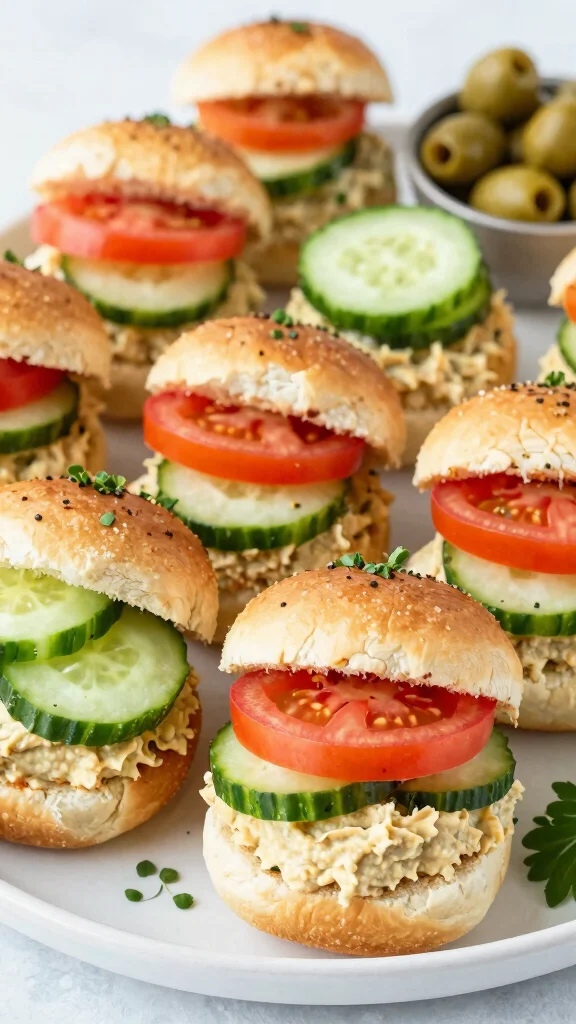 15 Burger Sliders Recipes with Hawaiian Rolls for Juicy, Cheesy, Crowd-Pleasing Bites - 7. Veggie Hummus Sliders 1