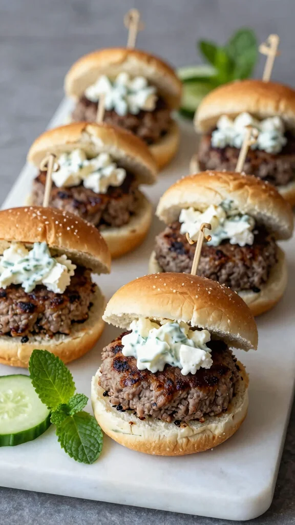 15 Burger Sliders Recipes with Hawaiian Rolls for Juicy, Cheesy, Crowd-Pleasing Bites - 8. Greek Lamb Sliders 1
