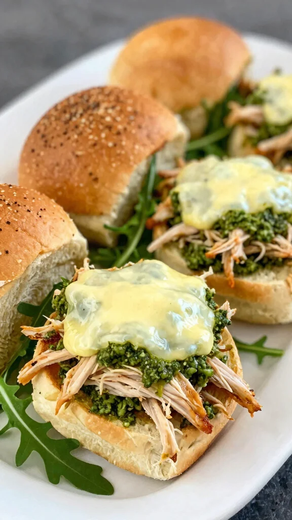 15 Slider Recipes with Hawaiian Rolls That Are Ideal for Parties and Easy Dinners - 10. Pesto Chicken Sliders 1