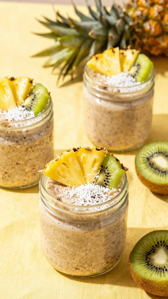 17 Almond Butter Overnight Oats Recipes - Creamy and Healthy Breakfasts - 3. Tropical Almond Butter Oats 1