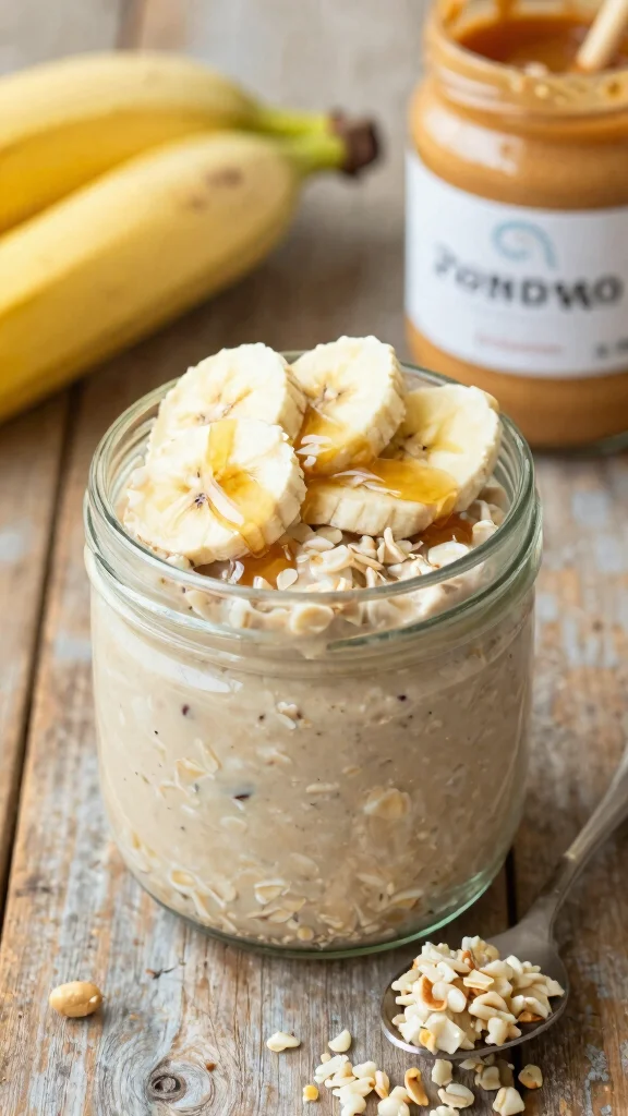 17 Blended Overnight Oats Healthy Recipes - Nutritious and Quick Breakfasts - 1. Classic Banana and Peanut Butter Bliss 1