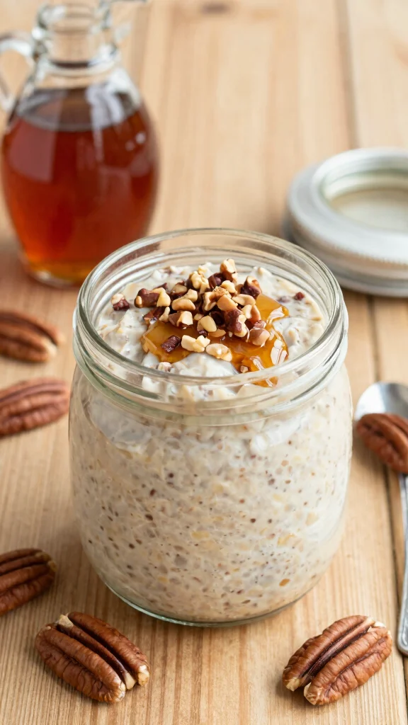17 Blended Overnight Oats Healthy Recipes - Nutritious and Quick Breakfasts - 12. Maple Pecan Pie Oats 1