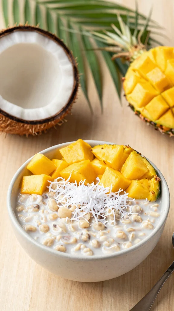 17 Blended Overnight Oats Healthy Recipes - Nutritious and Quick Breakfasts - 4. Tropical Coconut Dream 1