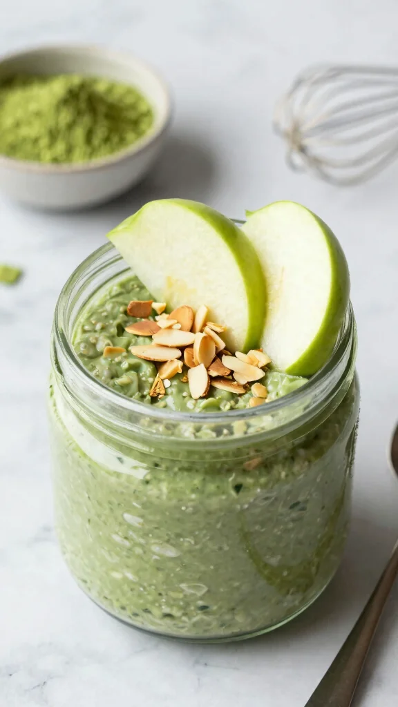 17 Blended Overnight Oats Healthy Recipes - Nutritious and Quick Breakfasts - 6. Matcha Green Tea Goodness 1