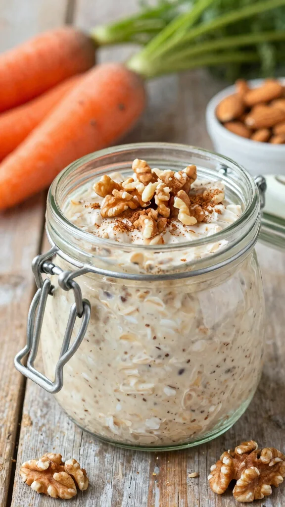17 Carrot Cake Overnight Oats Recipes - Sweet and Protein-Packed Breakfasts - 1. Classic Carrot Cake Overnight Oats 1