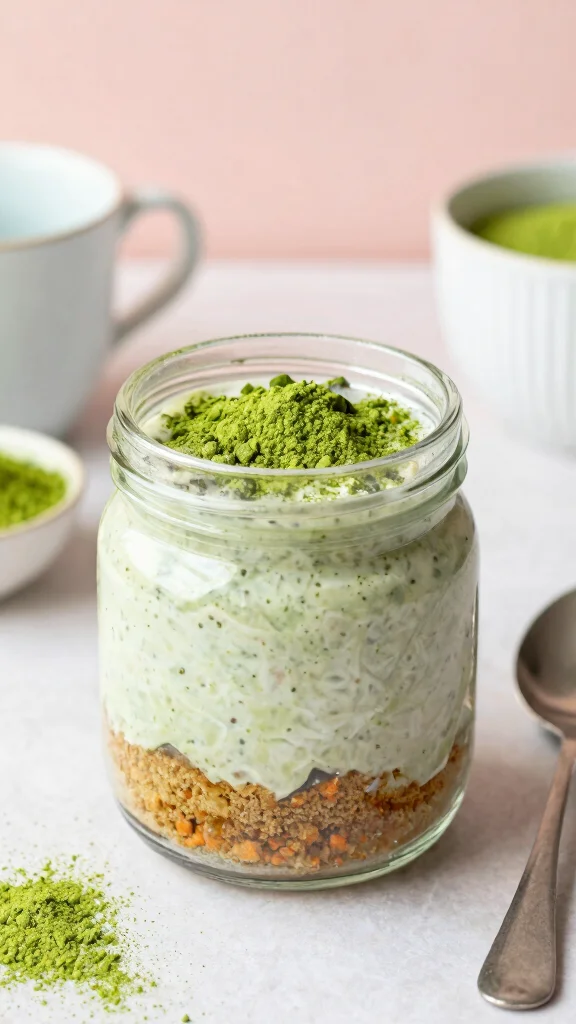 17 Carrot Cake Overnight Oats Recipes - Sweet and Protein-Packed Breakfasts - 10. Matcha Carrot Cake Overnight Oats 1