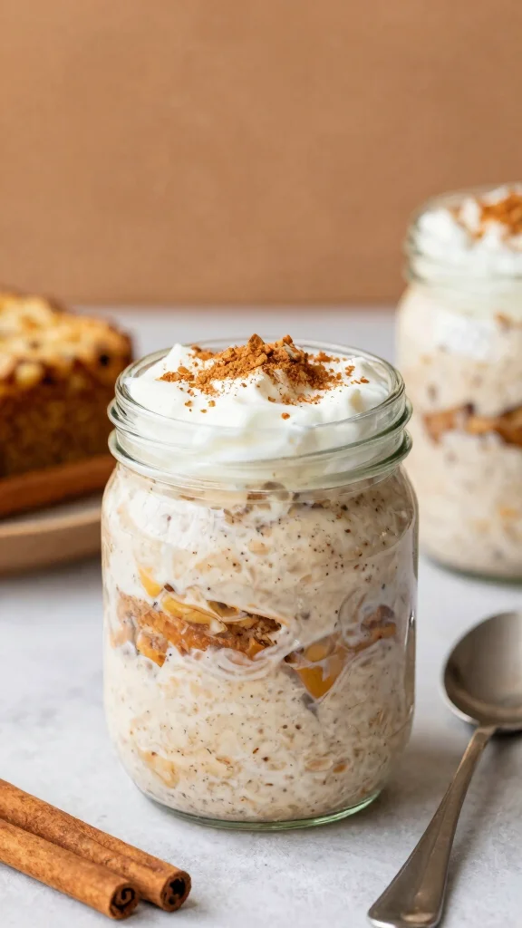 17 Carrot Cake Overnight Oats Recipes - Sweet and Protein-Packed Breakfasts - 16. Cinnamon Roll Carrot Cake Overnight Oats 1