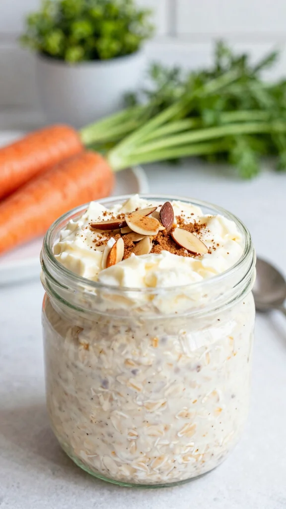 17 Carrot Cake Overnight Oats Recipes - Sweet and Protein-Packed Breakfasts - 2. Cream Cheese Frosting Overnight Oats 1