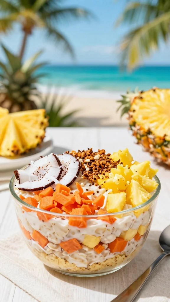 17 Carrot Cake Overnight Oats Recipes - Sweet and Protein-Packed Breakfasts - 6. Tropical Carrot Cake Overnight Oats 1