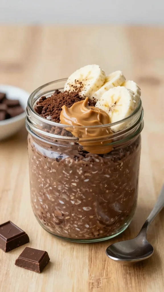 17 Chocolate Peanut Butter Overnight Oats Recipes - Sweet and Protein-Packed Breakfasts - 1. Classic Chocolate Peanut Butter Overnight Oats 1