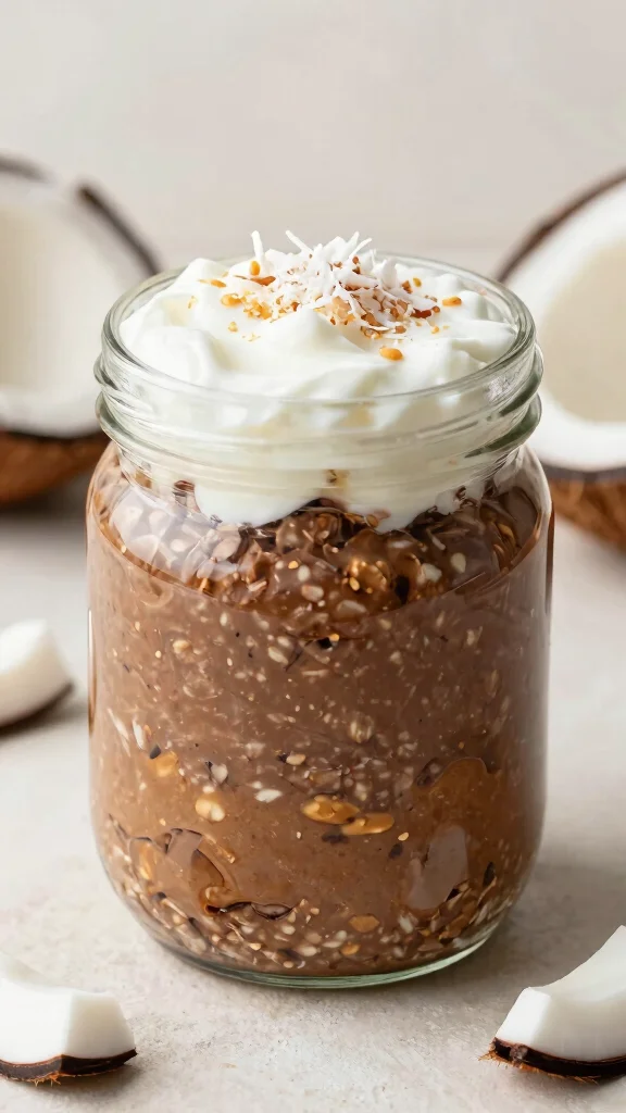 17 Chocolate Peanut Butter Overnight Oats Recipes - Sweet and Protein-Packed Breakfasts - 13. Chocolate Peanut Butter Overnight Oats with Coconut Yogurt 1