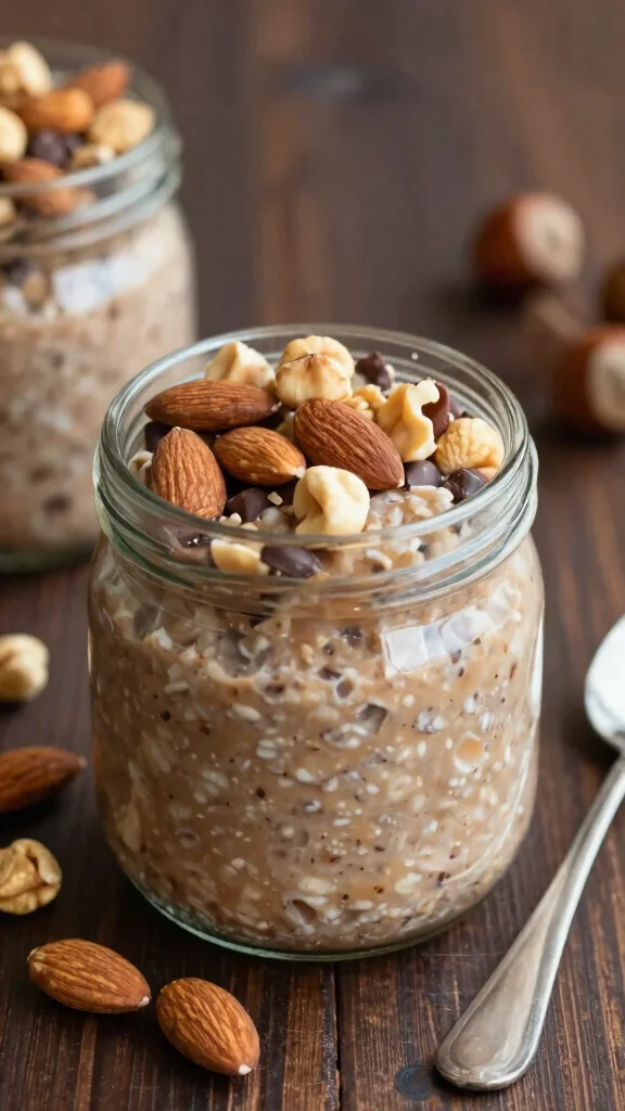 17 Chocolate Peanut Butter Overnight Oats Recipes - Sweet and Protein-Packed Breakfasts - 8. Chocolate Peanut Butter Nut Butter Swirl 1