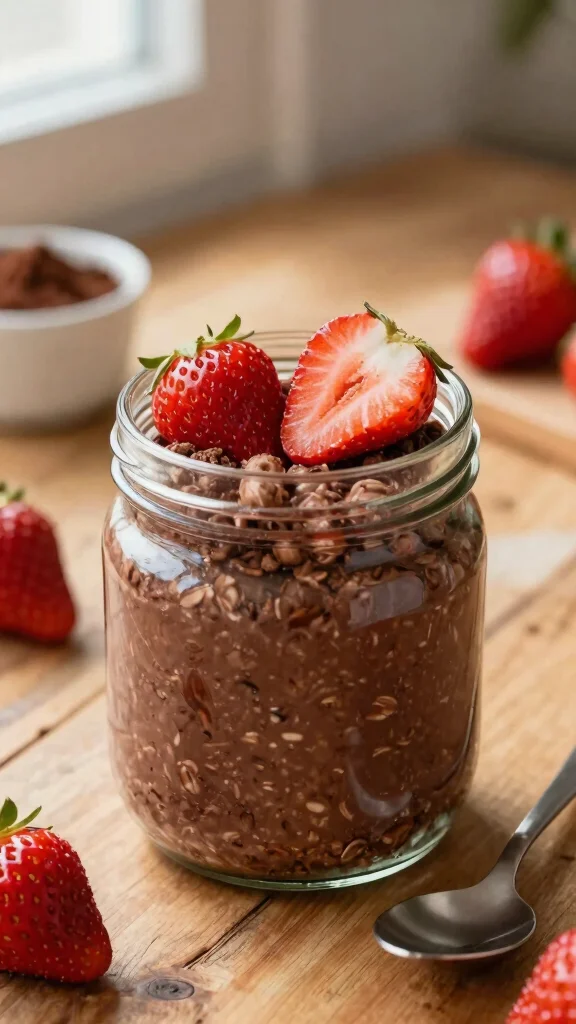 17 Chocolate Strawberry Overnight Oats Recipes - Sweet and Protein-Packed Breakfasts - 1. Classic Chocolate Strawberry Overnight Oats 1