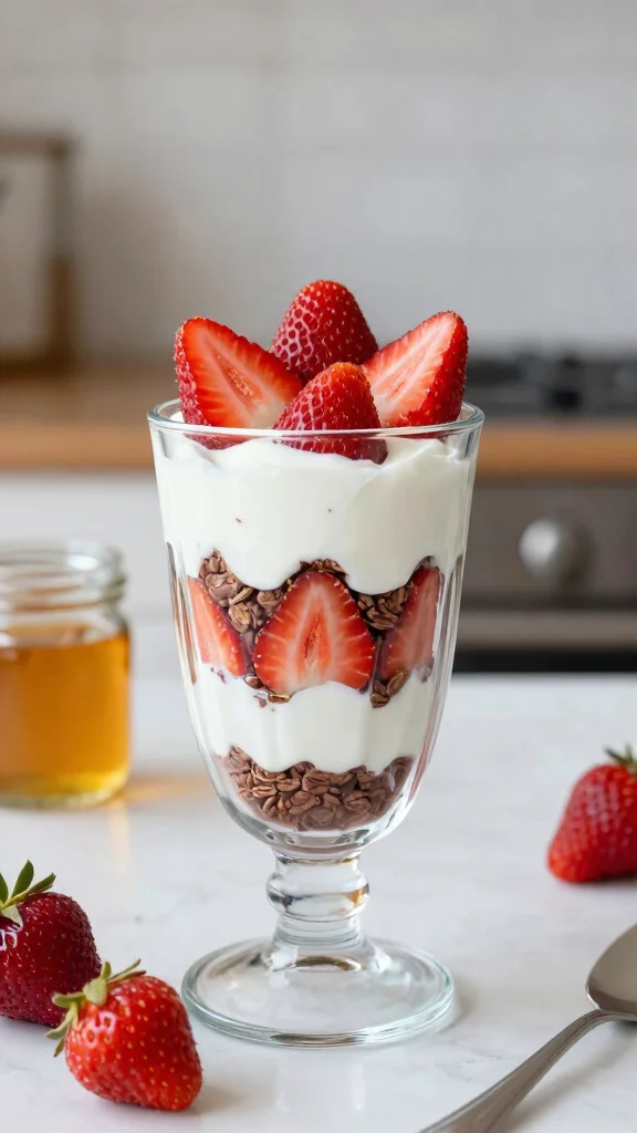 17 Chocolate Strawberry Overnight Oats Recipes - Sweet and Protein-Packed Breakfasts - 11. Chocolate Strawberry Overnight Oats Parfait 1